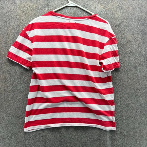 Budweiser PacSun Shirt Women Small Red White Striped Crewneck Embroidered Logo T - Picture 2 of 11